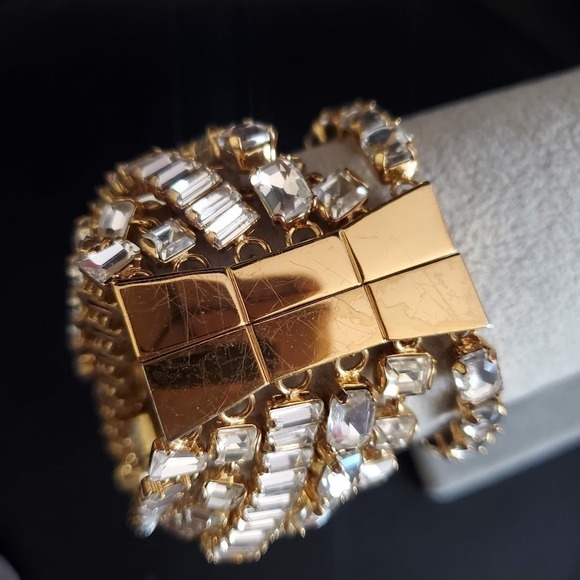 Kate Spade Glittering Vegas Jewels 6 Strand Bracelet Gold Plated Locking Clasp - Picture 7 of 7